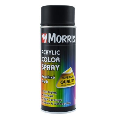 Ακρυλικό σπρέι χρώματος Morris Μαύρο Σατινέ 400 ml