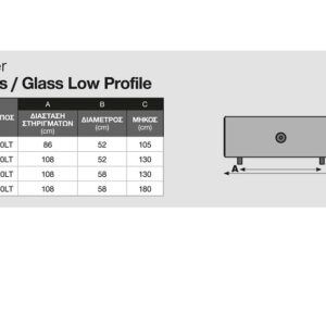 Διαστάσεις μπόιλερ ηλιακού Glass Howat